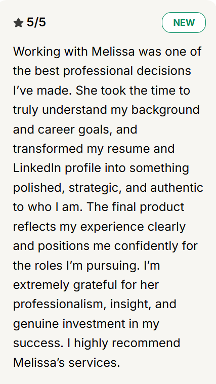 Client testimonial