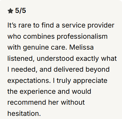 Client testimonial
